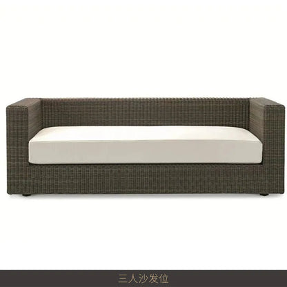 Outdoor rattan sofa combination waterproof and sun protection outdoor leisure courtyard villa balcony terrace sunroom