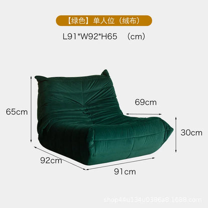 Caterpillar sofa togo modern living room balcony lounge lazy sofa available white lamb wool sofa