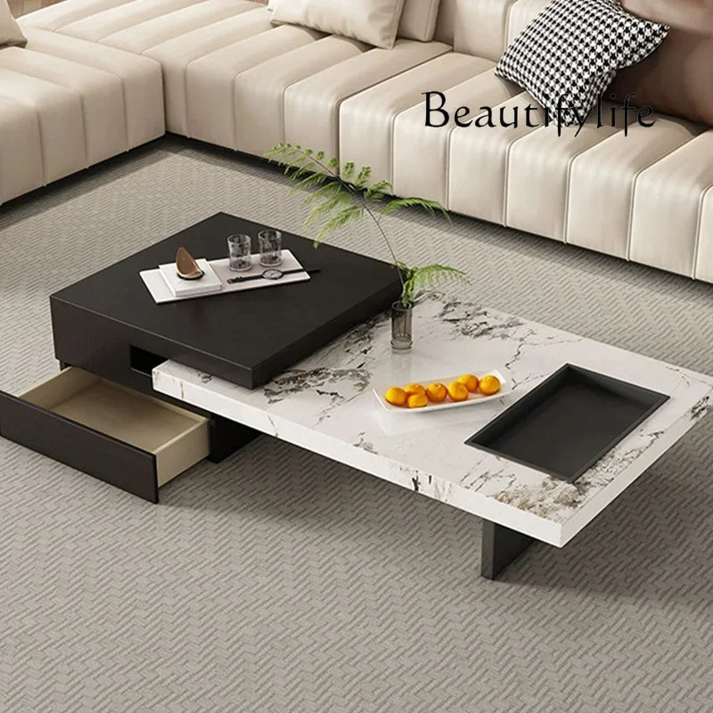 SS Italian Unique Coffee Table Luxury Nordic Living Room Modern Side Table Minimalist Center Writing Mesa Auxiliar Home Furnitur