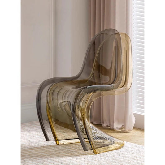 Acrylic transparent chair simple home light luxury high-end dining table makeup Pan Dong