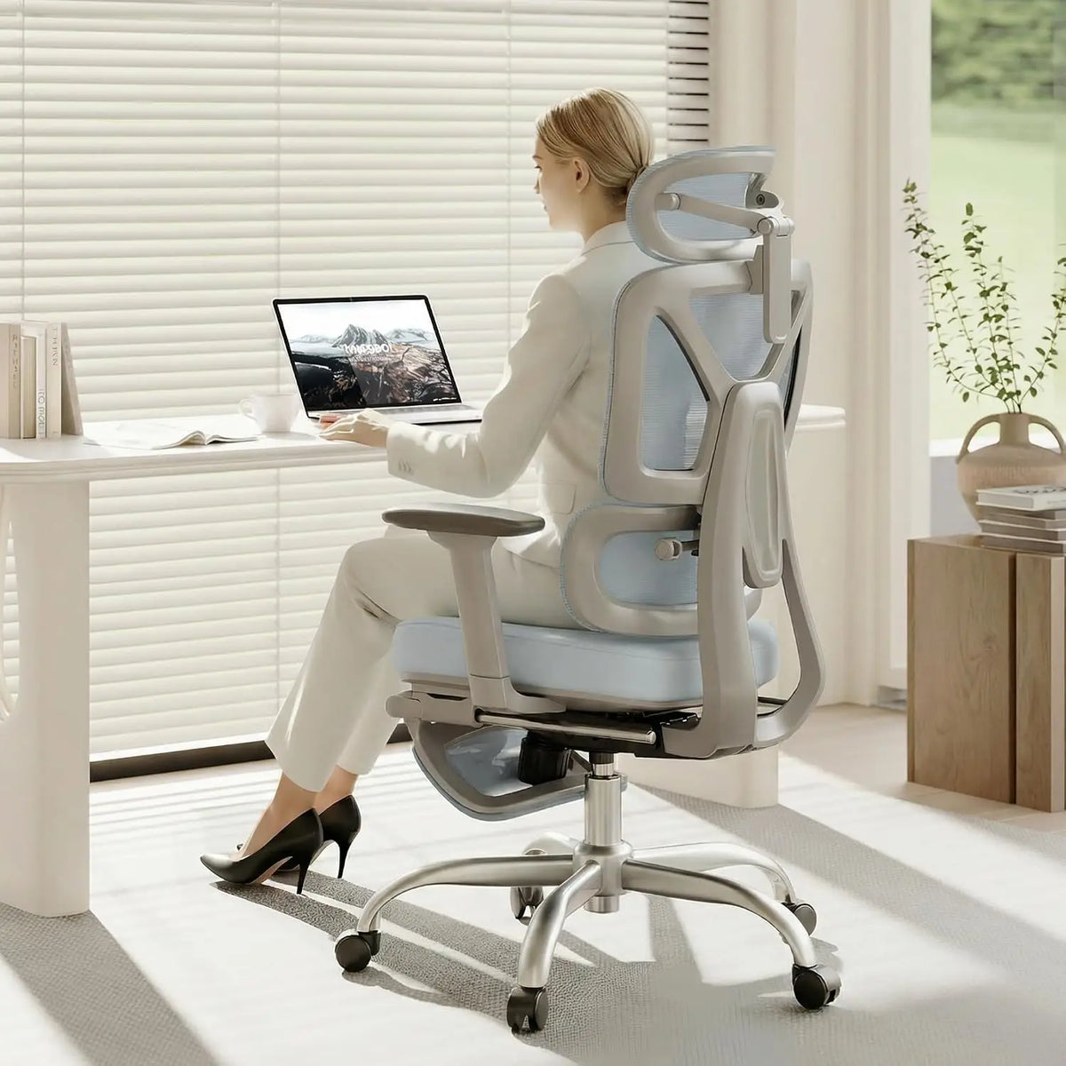 Premium Ergonomic Office Chair,3D Adjustable Armrests,Dynamic Lumbar Support,Recline Tilt & Footrest, Custom