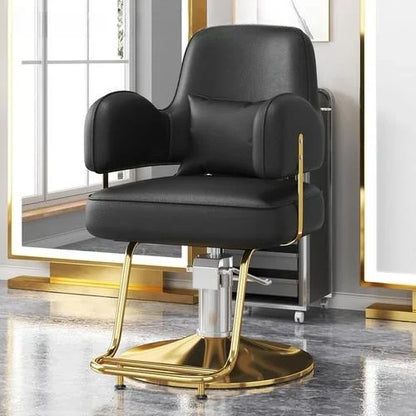 Premium Durable Hair Salon Barber Chairs European Style Hairdressing Chair Dressing Room Back Armchair Recliner Furniture