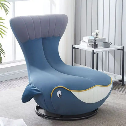 Rotating sofa chair Comfortable lazy single sofa Whale animal shark chair Small apartment room leisure chair