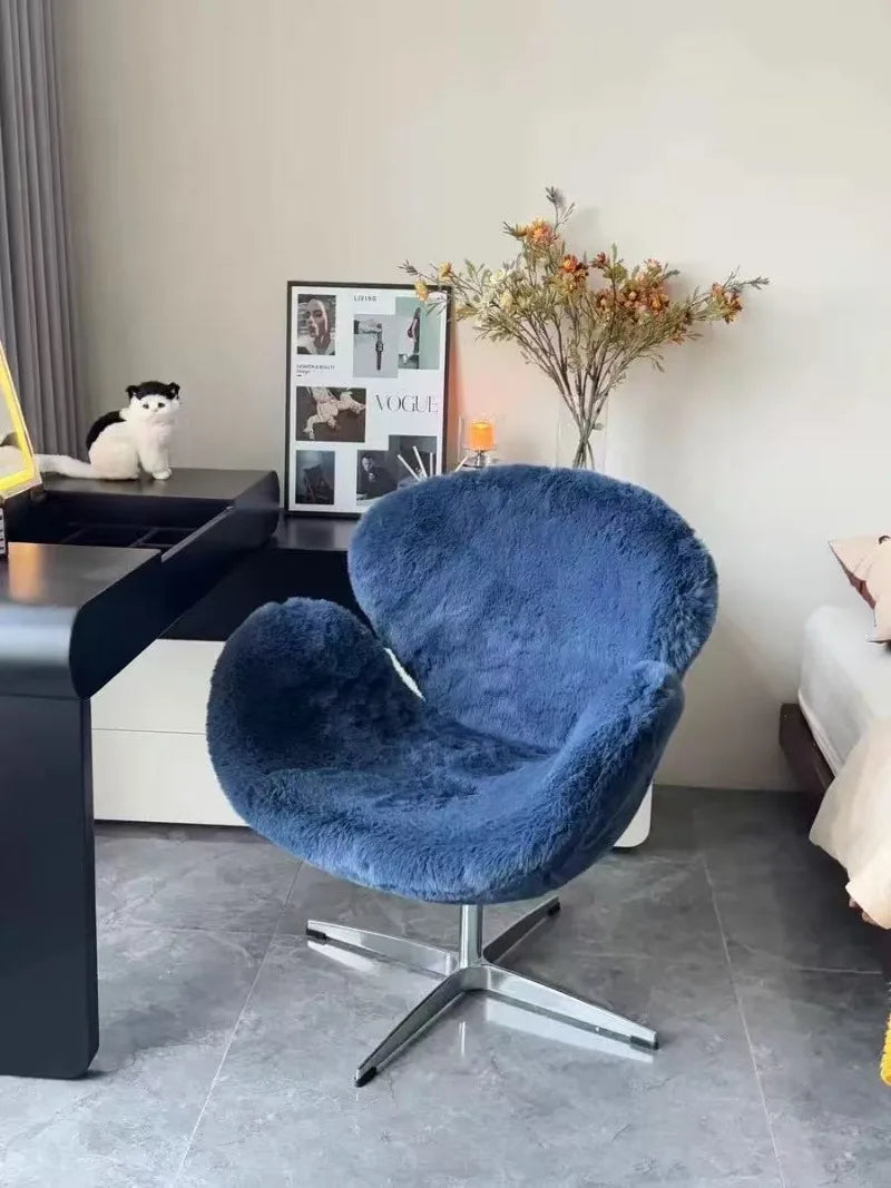 Swan Chair Vanity Chair - Luxury Elegant Makeup Chair for Women, Suitable for Cloakroom, Bedroom Dressing Table & Living