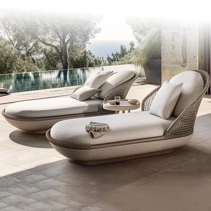 Cross-border hotel outdoor lounge chair beach chair sales department courtyard garden designer landscape sofa bed outdoor