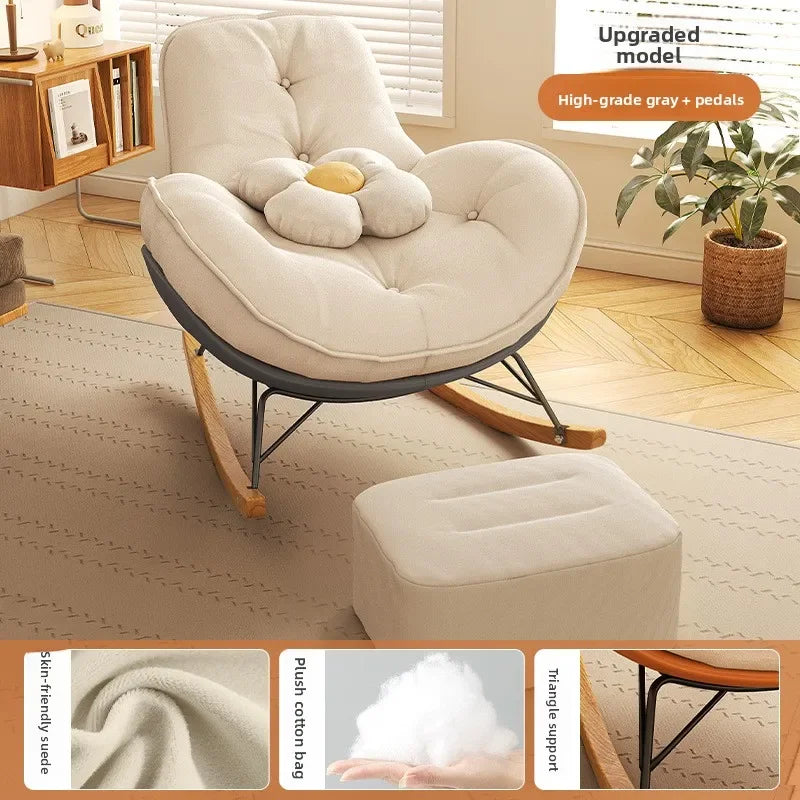 Firm Sofa Chair Living Room Balcony Rocking Chair Single Recliner Happy Chair Light Luxury Penguin Chair Leisure Chair