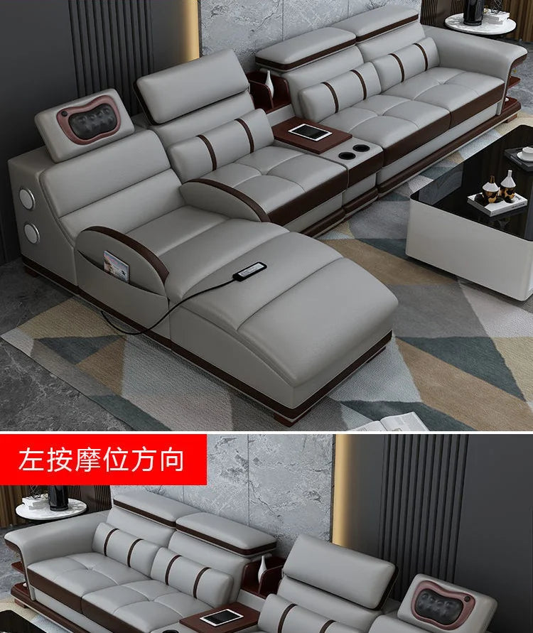 Multifunction Apartment Sofas Recliner Luxury Massage Comfortable Sofas Leather Electric Canape Salon De Luxe Home Furniture