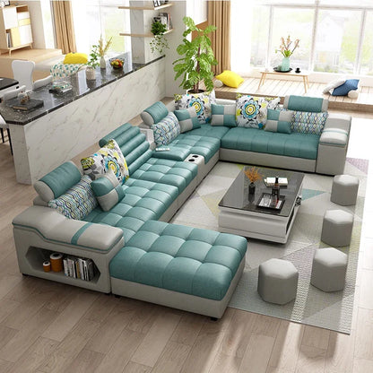 Removable and Washable Latex Free Wash Technology Fabric Sofa Combination Simple Living Room, Living Room Furniture