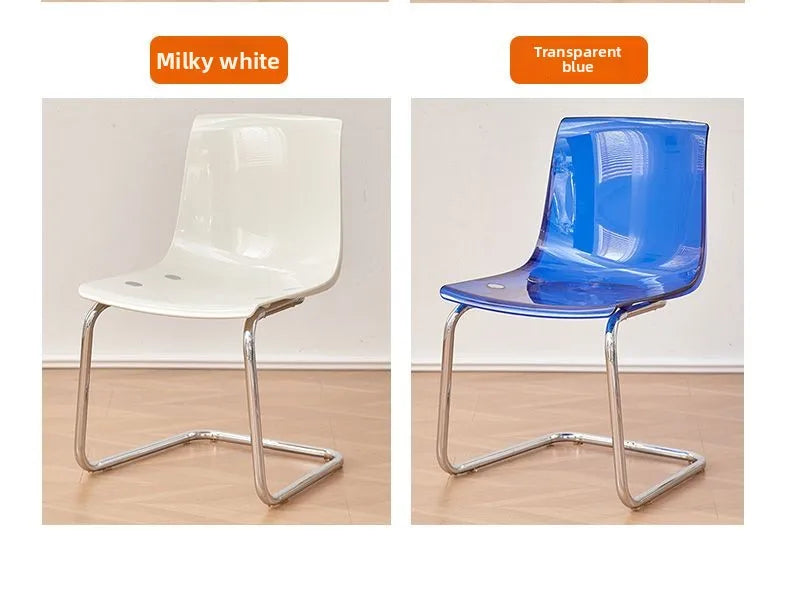 Nordic Modern Clear Acrylic Dining Chair Transparent Plastic Thickened Backrest Chair Simple Home Dining Room Furniture Design