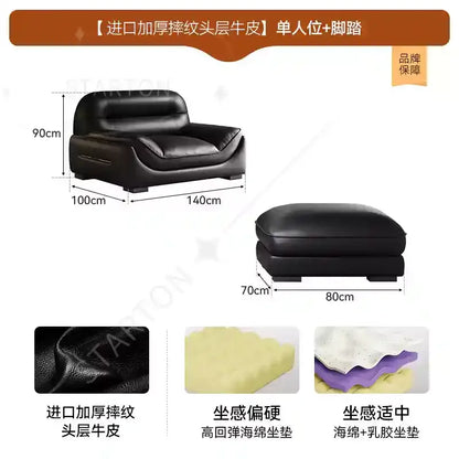 Leather Lounge Sofa, Luxury Italian Nordic Design, Lazy Couch Recliner, Mini Three Seater Divani Da Soggiorno Furniture