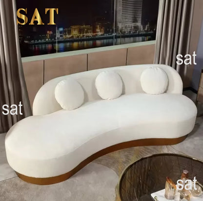 *q forModern French 3 Seater Modular Convertible Sectional Sofa with Washable Fabric and Wood Legs*