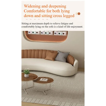 Light luxury and comfortable clothing store, beauty salon, rest area, lobby reception, office sofa, curved negotiation sofa