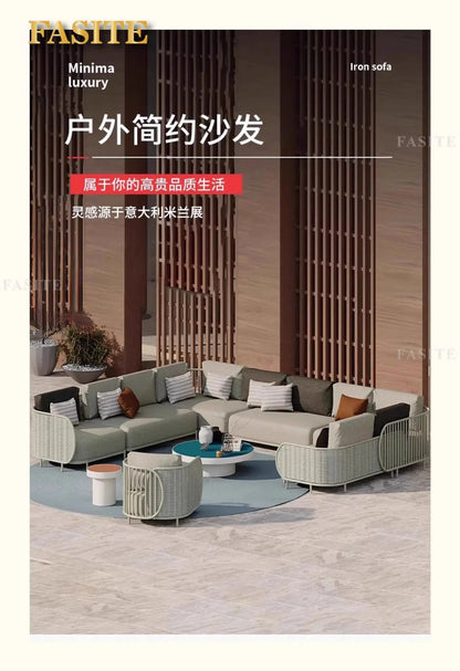 Outdoor sofa combination outdoor courtyard open-air villa living room hotel famous club rattan sofa