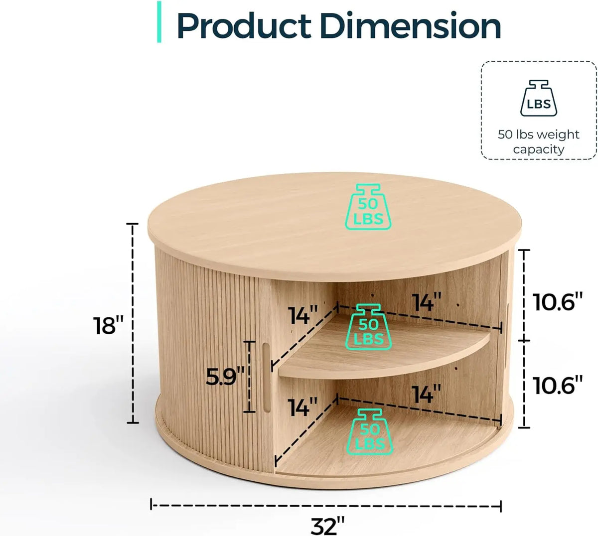 Round Coffee Table,31.5