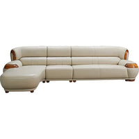 Modern ebony leather sofa first layer cowhide home simple new Chinese living room solid wood