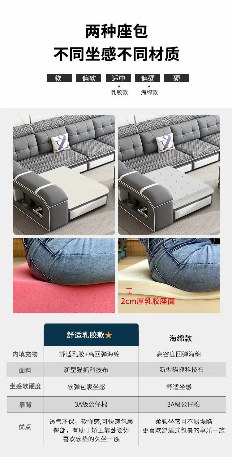 custom. [1856 People Collected] Simple Modern Large and Small Apartment Removable Fabric Sofa Set U-shaped Sofa Living Room Wash