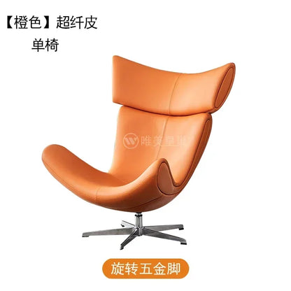 Comfortable Ergonomic Living Room Chairs Modern Leather Nordic Sofa Chairs Designer Recliner Portable Fauteuil Salon Furniture