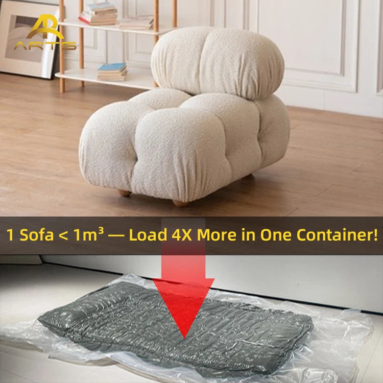 L Shaped Modular Sectional Sofas,Velvet Vacuum Modern Compressed Sofa,Luxury Corner Couch Living Room Sofa Set Furniture