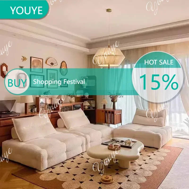 H-XM Fancy Unique Living Room Sofas New Arrival Large Wood Luxury Nordic Lazy Sofa Modern Floor European Divano Apartment Furnit