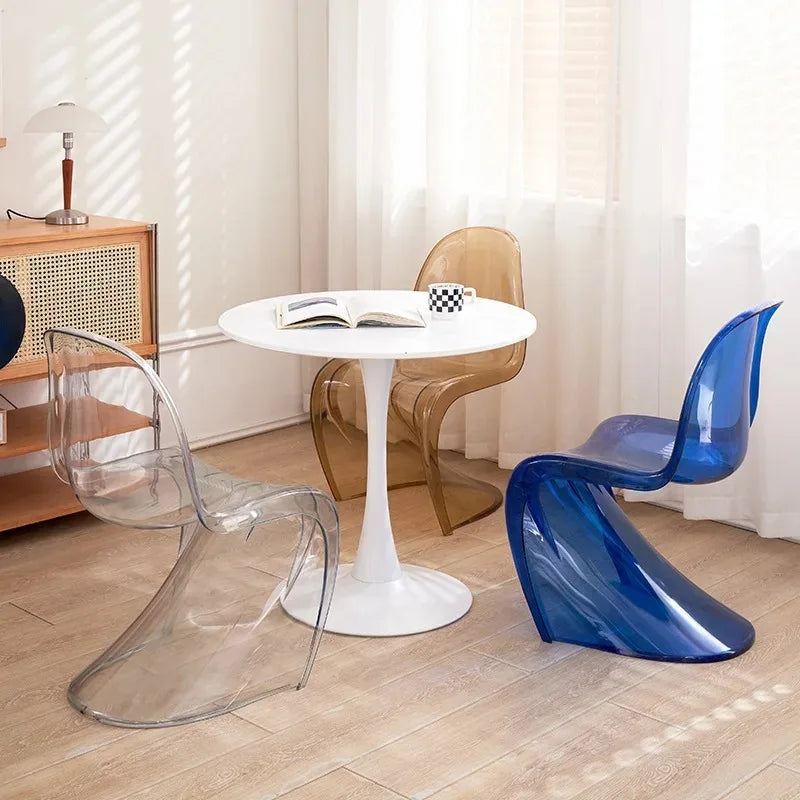 Acrylic Ghost Chair Modern Minimalist Transparent Dining Chair Designer Vanity Stool Kitchen Seating Clear Plastic Chaise Chair