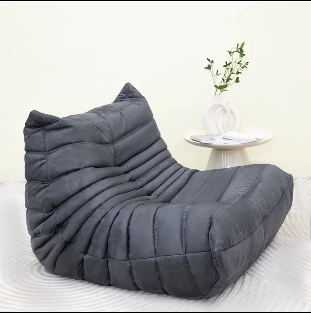Lazy sofa, togo caterpillar sofa, light luxury, simple Internet celebrity creative chair, suede freehand space recliner