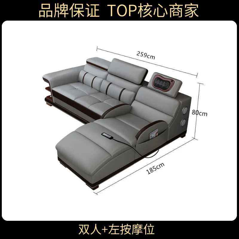 Multifunction Apartment Sofas Recliner Luxury Massage Comfortable Sofas Leather Electric Canape Salon De Luxe Home Furniture