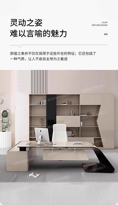 Luxury Home Office Desk Computer Gaming Shelves Folding Large Office Desk Executive Reception Mesas Escritorio Trendy Furniture