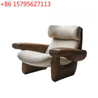 New medieval solid wood single sofa chair original art model room club exhibition hall leisure chair
