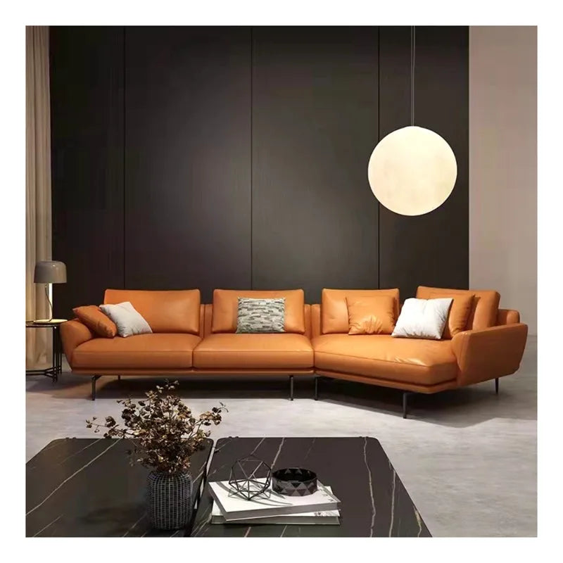 Modern Italian Leather Sectional Couch for Living Room Quality Luxury Chesterfield Three-Seater Sofa Set for Home & Hotels