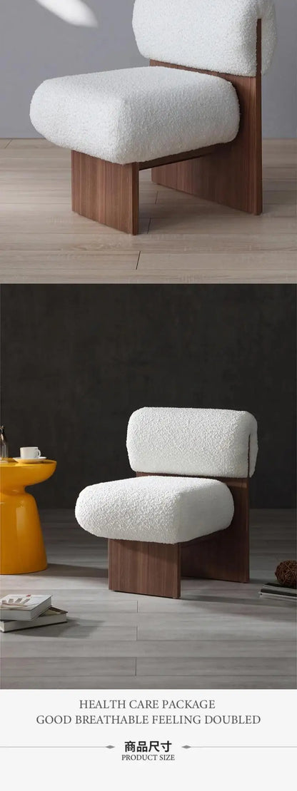 Wabi Sabi Style Single Sofa Chair, Casual Designer, Small-sized Solid Wood Hotel, Homestay, Living Room, Balcony, Single Chair