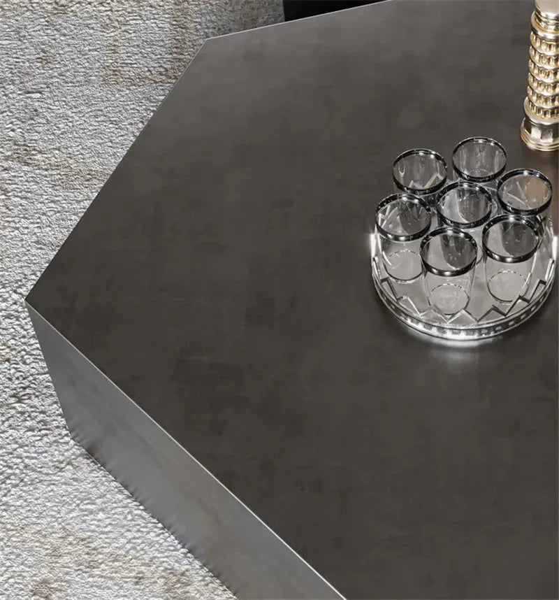 Nordic Stainless Steel Coffee Tables for Living Room Furniture Sofa Side Table Household Small Apartment Designer Coffee Table