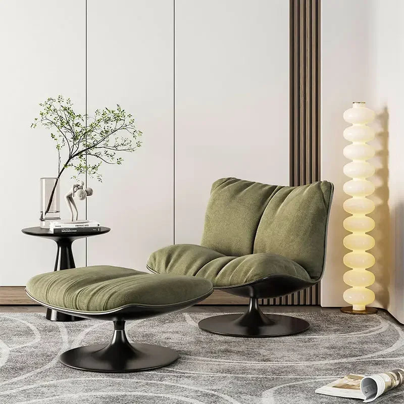 Suede single lounge chair living room bedroom designer minimalist swivel  modern light luxury lazy sofa
