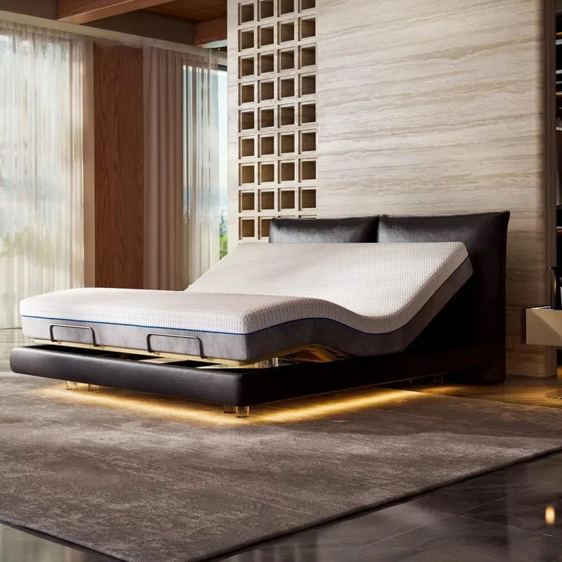 Luxury Adjustable Home Double Bed Separable king Size Soft Bed Wireless Remote Control with Light Smart Bed