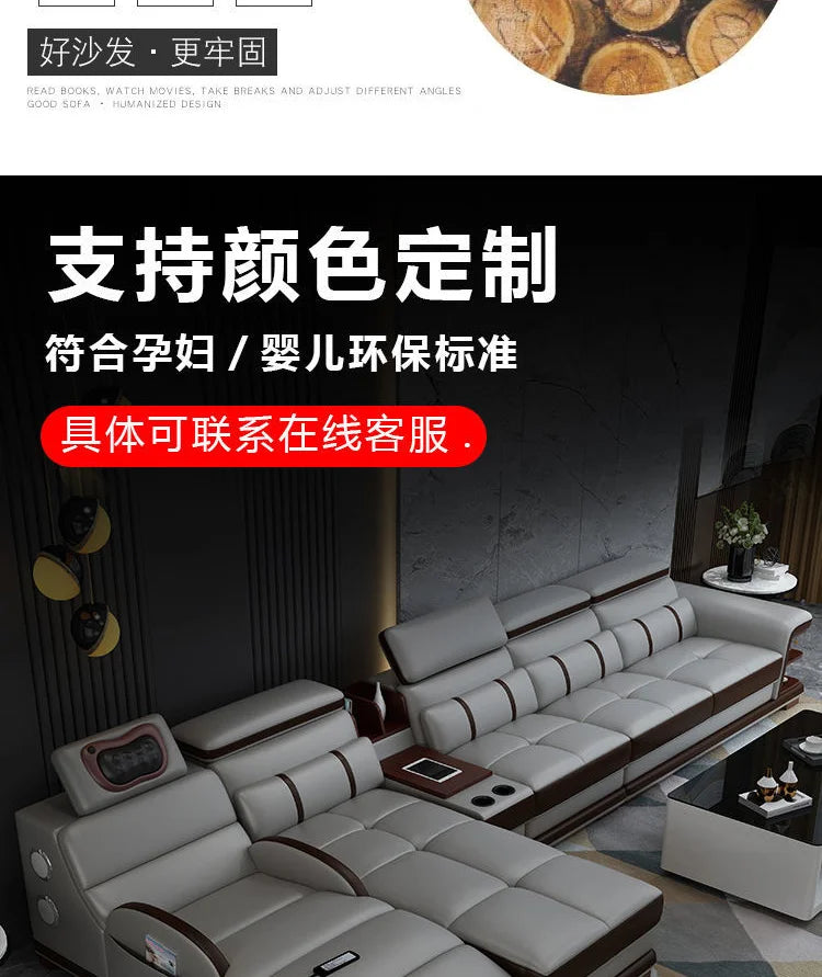 Multifunction Apartment Sofas Recliner Luxury Massage Comfortable Sofas Leather Electric Canape Salon De Luxe Home Furniture