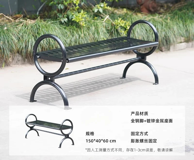 CL  outdoor all-steel park chair courtyard double bench square leisure cast iron cast aluminum seat