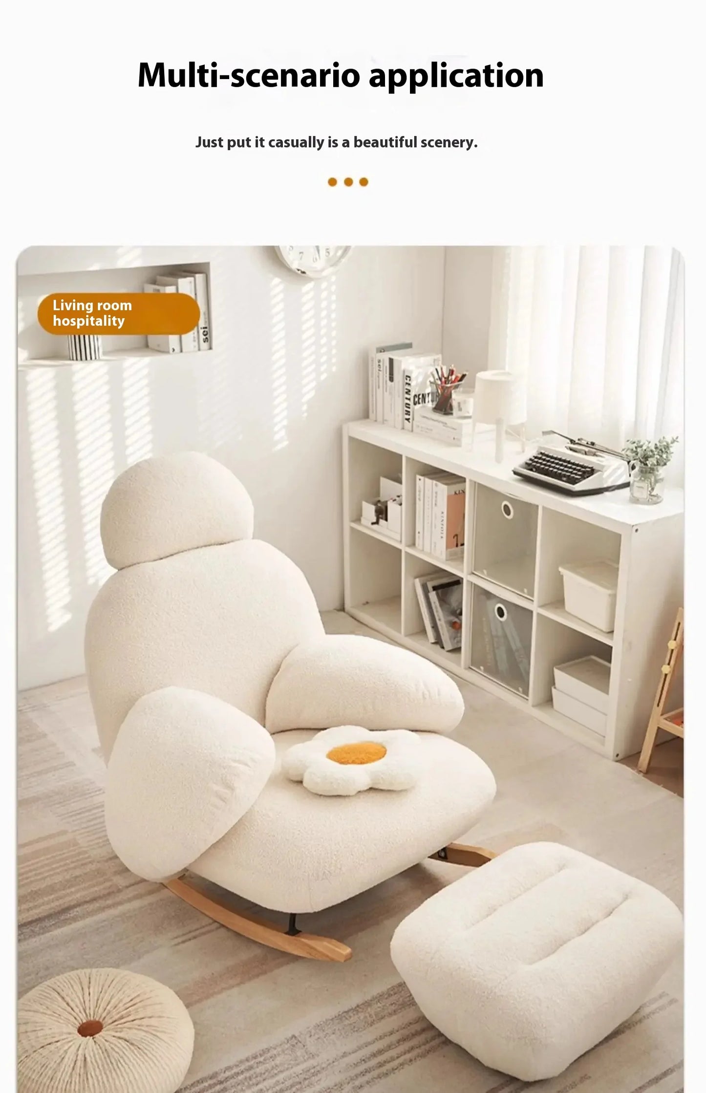 Modern Ergonomic White Chairs Minimalist Living Room Recliner Lounge Chairs Floor Bedroom Articulos Para El Hogar Home Decor