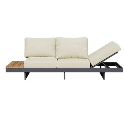 Teak outdoor sofa patio balcony garden villa hotel preservative wood rattan chair sofa furniture