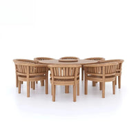 Modern Patio Furniture Set Solid Teak Wood Round Outdoor Table Set 8 Seats Garden Table Sets