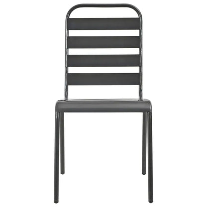 Dark Gray 7-Piece Steel Patio Dining Set Durable Outdoor Furniture