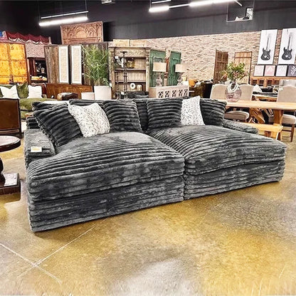 Ultra Vacuum Rolled Couch for Villa Upholstered Furniture Set Super Large & Super Soft Pure Sponge Fabric Compressed Sofa