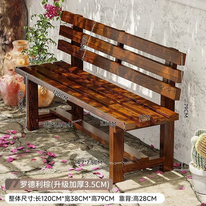 Chaises de jardin, bancs en bois antiseptiques pour l'extérieur, chaises à dossier pour cour et villa, mobilier d'extérieur, chaises longues pour balcon et maison