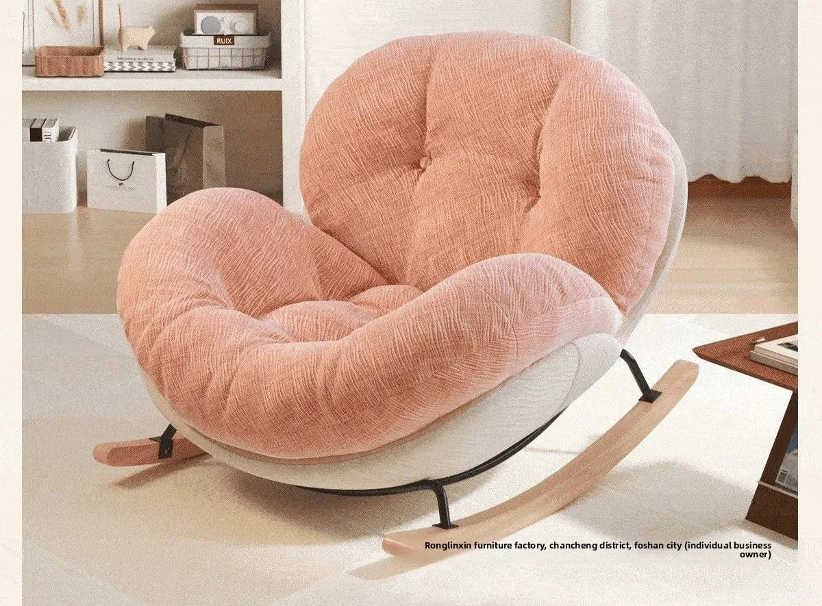 Egg Shell Rocking Chair Lounge Recliner Bed Sleep Rest Foldable Single Seater Indoor Outdoor Casual Living Room Chair Furniture