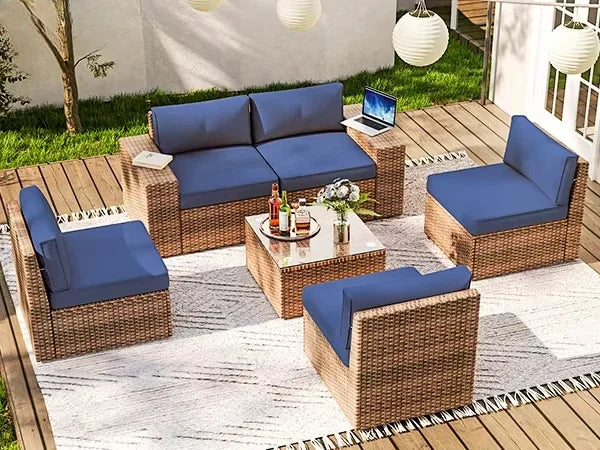 #Patio Furniture Sets Luxurious Outdoor Sofa Set Furniture All Weather Garden Rattan Furniture Wicker Outdoor Rattan Sofa