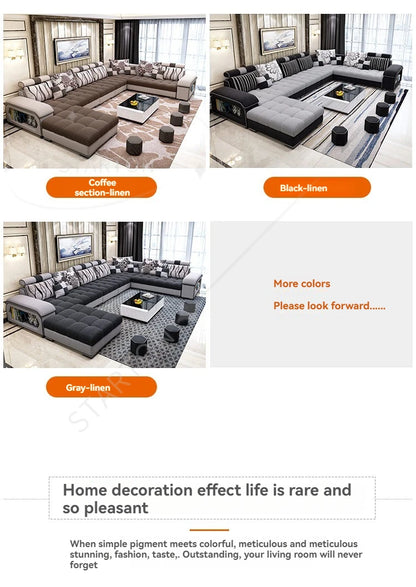 Sectional Couches for Living Room with Smart Bluetooth Speaker Charging Sectional Sofa Set with Chaise L-Shape Sectional Couch