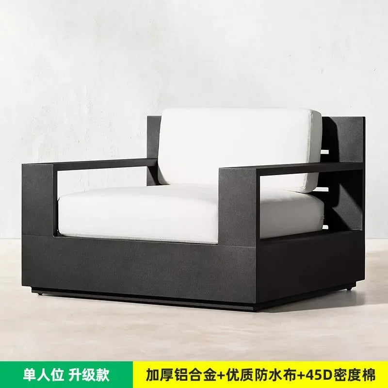 postmodern Aluminum alloy outdoor sofa leisure courtyard open-air balcony waterproof homestay sun room