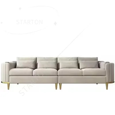 Modern 3-Seater  Sofa Set Simple & Stylish Removable & Washable Velvet Cushions for Small Living Spaces for Apartments