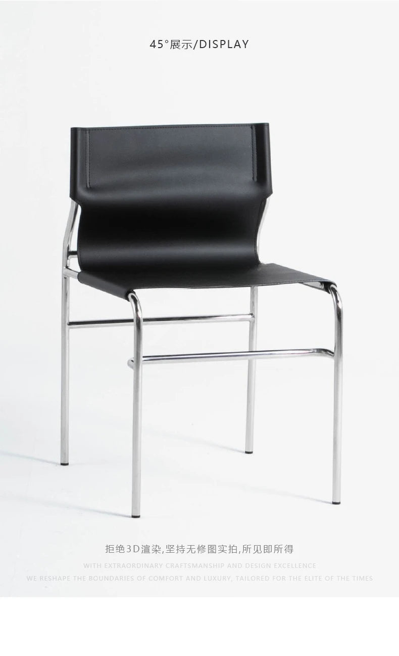 Italian Stainless Steel Backrest Simple Saddle Chair Bauhaus Design Dining Chair Chair Wholesale Available Home Furniture