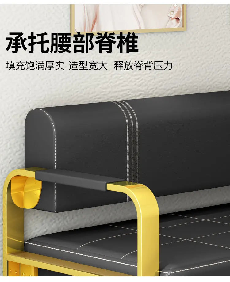 Same light luxury lounge chair, hair salon, nail salon, light luxury stainless steel sofa , lounge area
