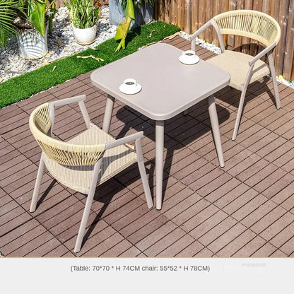 Outdoor Garden Furniture Sets Waterproof Open-air Balcony Aluminum Alloy Chair Outdoor Furniture Sets Courtyard Table and Chair