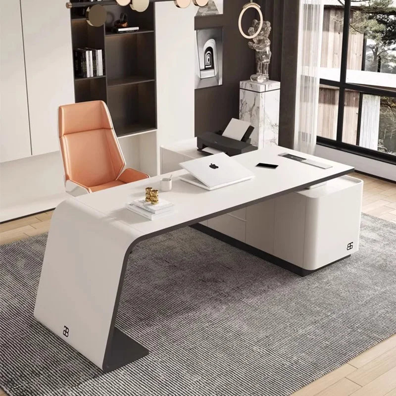 Luxury Paint Office Desk High-end Simple Modern Creative Boss Desk President Manager Mesas De Escritorio Office Furniture